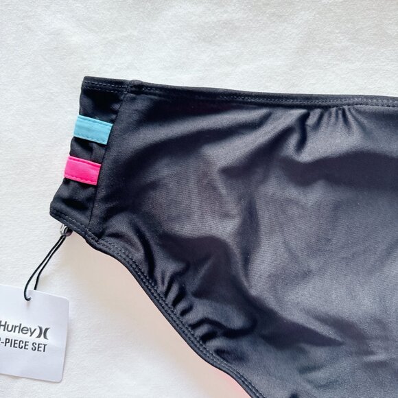 3/$15 Hurley Black bikini bottoms NWT size XL age 13-15 years - Picture 7 of 10